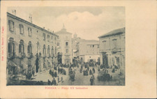 FOGGIA 1900,  ANIMAZIONE DI PIAZZA XX SETTEMBRE CON CARRETTI & CAVALLI-65455