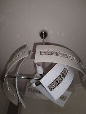  Lampadario Moderno a Sospensione. Bianco E Grigio Con Zirconi 