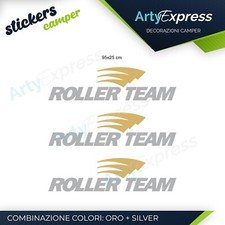 Kit completo 3 adesivi camper ROLLER TEAM, loghi stickers carvan