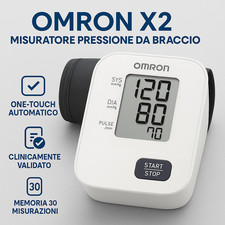 OMRON X2 Misuratore Pressione da Braccio | One-Touch Automatico | Facile Lettura