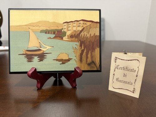 Pannello intarsiato legno