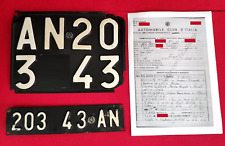 TARGHE ORIGINALI ALFA ROMEO 2000 1974 ANCONA LICENSE PLATE ITALY VINTAGE OLD ITA