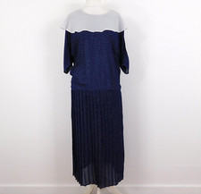 Abito vintage blu navy a pois
