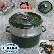 Staub - Cocotte  in ghisa con cestello per cottura a vapore cm. 26 - induzion...