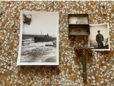 RARO ANTICO LOTTO MARINA SECONDA GUERRA MONDIALE : Foto con croce e rasoio - Genova - 3 gennaio 1945