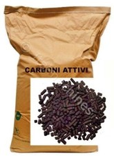 SACCO 25 KG CARBONI ATTIVI CILINDRICI 4 MM DEPURAZIONE ARIA GAS FUMI CAPPA BAR