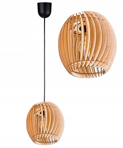 Wooden barrel pendant - barrel, light