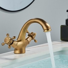 Miscelatore Rubinetto bagno lavabo croce doppia bidet monocomando lavello ottone