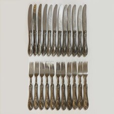 SOLINGEN Servizio Posate Tavola Dessert Argento 12 Coltelli 11 Forchette Liberty