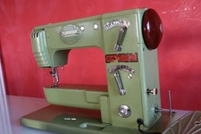 RARE Vintage Turissa Ultramatic Zig Zag Sewing Machine Free Arm Green SWISS
