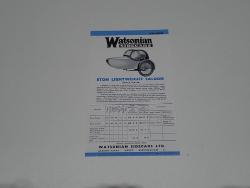 Watsonian carrozzini sidecar - watsonian,