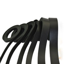 1M Nastro piatto in pelle nero fai da te artigianato 8mm/10mm/12mm/15mm/20mm/25mm/30mm/35mm/40mm
