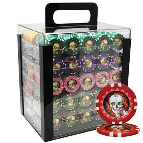 1000pcs teschio poker - 1000pcs,