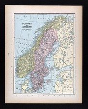 1894 Cram Mappa Svezia