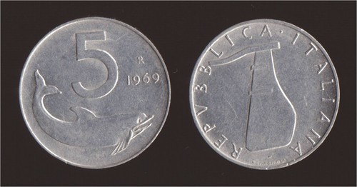 Lire 1969 delfino timone - 5, e