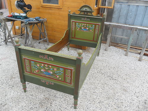 Letto tirolese dipinto - letto,