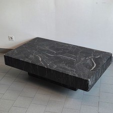 Tavolino Basso Vintage 1970 Imitazione Marmo In Legno Laccato E Resina Anni 70