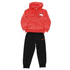 Tuta bambino ragazzo acetata felpata full zip hoodie NIKE 86J900-023 Rosso-nera