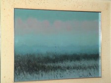 DOMENICO SANGILLO Olio su tela Cm 40 x 30 "Notturno in campo di grano"  