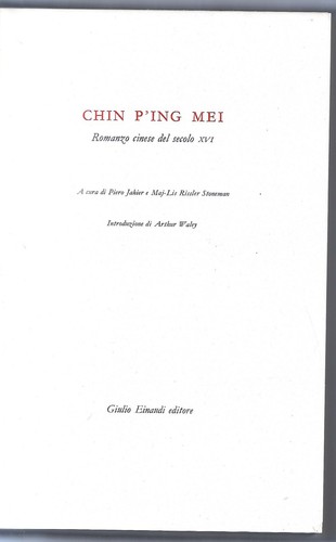 Chin ing mei romanzo - -,