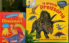 2 LIBRI SUI DINOSAURI - Libri adesivi - Animali - Bambini - Scienza 