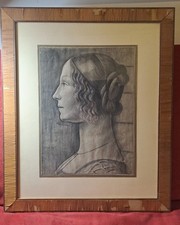 Disegno Antico. Disegno di Giovanna Tornabuoni tratto dal Ghirlandaio; sec. XIX