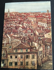 CARTOLINA ITALIA TRIESTE TETTI SU CAVANA ILLUSTRATORE BRESSANUTTI ITALY POSTCARD