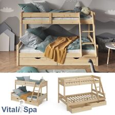 Letto a soppalco per bambini a castello Everest naturale con cassetti VitaliSpa
