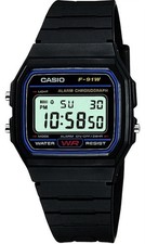Orologio CASIO F-91W Uomo Donna Unisex VINTAGE Silicone Nero Classico Sveglia DD