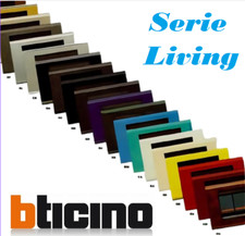 BTICINO - SERIE LIVING CLASSIC - PLACCA ORIGINALE IN METALLO CON BOX - 3/4 POSTI