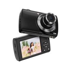 Fotocamera digitale portatile 16 MP 5K video touchscreen 5x zoom ottico selfie vlog