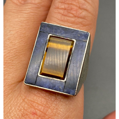 Anello vintage polytex occhio - vintage,