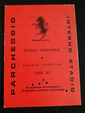 JUVENTUS 1986/87 - TESSERA DIRIGENTE PARCHEGGIO INTERNO STADIO COMUNALE