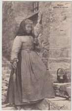 ANTICA CARTOLINA DI ASSISI - PERUGIA - FILATRICE DI CANAPA - FORMATO PICCOLO