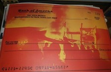 BANK OF AMERIKA BURNING PROTEST POSTER VINTAGE 1970 BLACKLIGHT NOS - BELLO!