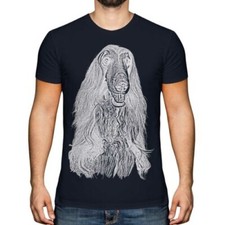 Levriero Afgano Schizzo Uomo Stampato T-Shirt Ottimo Regalo Per Cane Amante