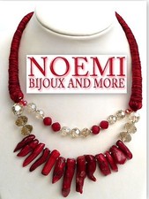 COLLANA DONNA VERO CORALLO CRISTALLI OFFERTISSIMA INGROSSO CO139