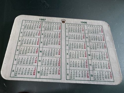 Calendario rolex 1997 - calendario, 1998