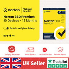 Norton 360 Premium Antivirus 2025 VPN 10 dispositivi 1 anno - consegna 5 minuti