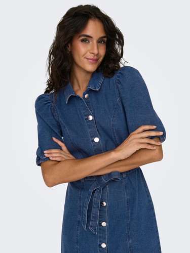 Abito corto chemisier jeans - chemisier,