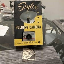 Macchina fotografica pieghevole stylex vintage anni 50 completa di flash unit e scatola ottima...