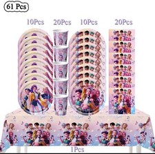 Huntrix Kit Per Festa Di Compleanno 62 Pezzi. Huntrix Piatti Bicchieri Ecc