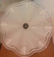 PLAFONIERA MODERNA Ø49cm IN VETRO BIANCO 1xE27 LAMPADARIO DA SOFFITTO CORDA 49cm