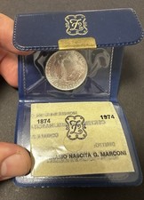 REPUBBLICA ITALIANA 500 LIRE GUGLIELMO MARCONI 1974 IN ARGENTO 835