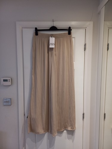 Pantalone zara beige gamba - zara,