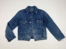 Wrangler giacca jeans denim jacket donna usato S strappata moda wear top T8538