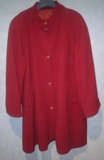 Womens Wool Coat - Red - Size