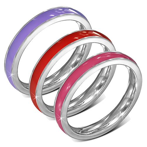 Anello 316l acciaio strisce - anello,