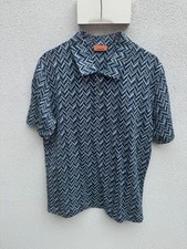 Polo MISSONI blu bianca zig