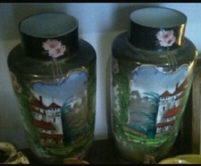 Antica Coppia Vasi In Vetro